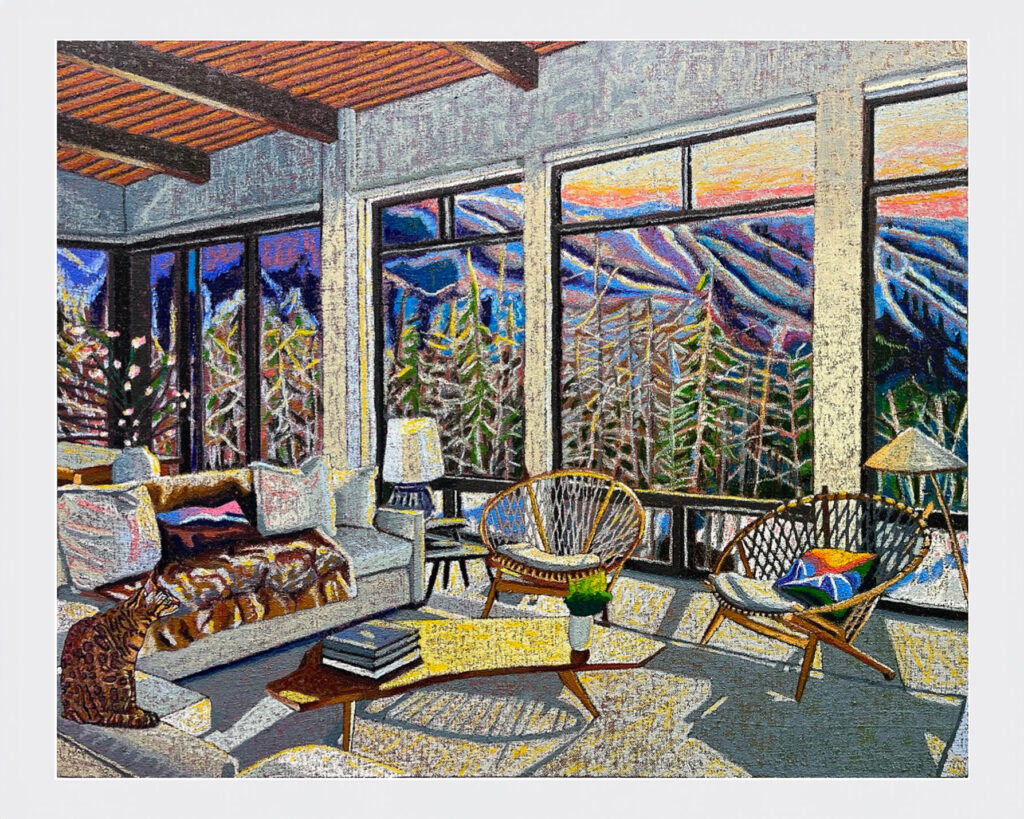 Alpineglow Ski Lodge Painting, 2023